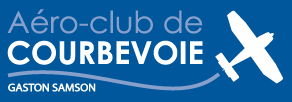 Logo sur fond bleu Aéro-club de Courbevoie Gaston Samson Logo sur fond bleu Aéro-club de Courbevoie Gaston Samson