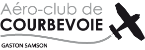 Logo noir et blanc Aéro-club de Courbevoie Gaston Samson Logo noir et blanc Aéro-club de Courbevoie Gaston Samson