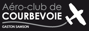 Logo sur fond noir Aéro-club de Courbevoie Gaston Samson Logo sur fond noir Aéro-club de Courbevoie Gaston Samson